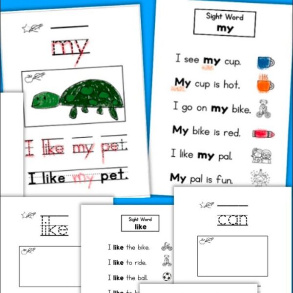 kindergarten sight word sentences worksheets